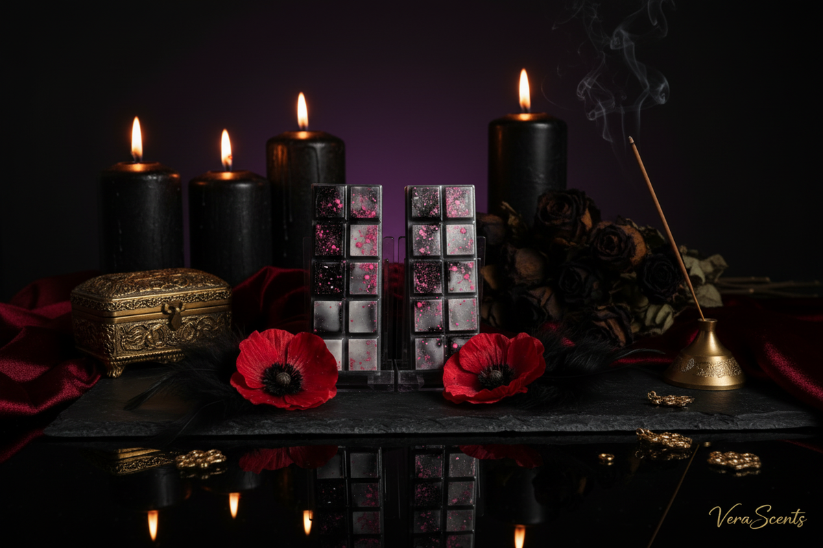Poppy Wax Melts Gothic Background VeraScents v1