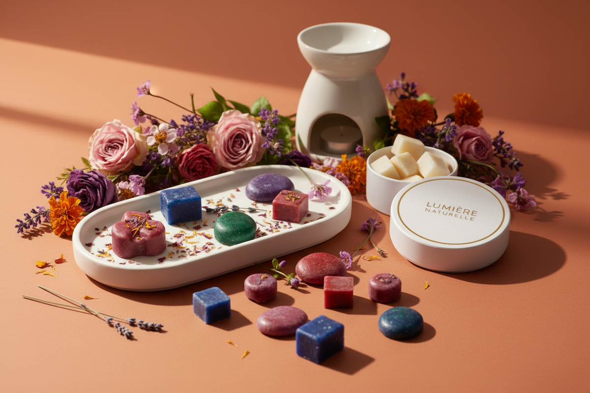 Vibrant Wax Melts Flatlay